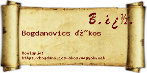Bogdanovics Ákos névjegykártya