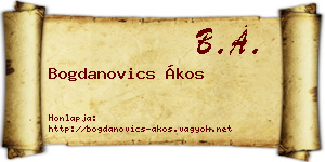Bogdanovics Ákos névjegykártya