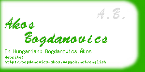 akos bogdanovics business card